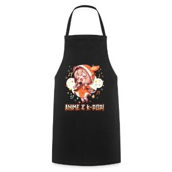 Anime and K-Pop Korean Pop Music Kpop - Cooking Apron - black - Front - AI Model Male 185 dark (185cm)
