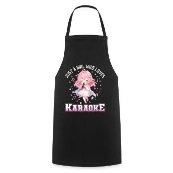 Juste une fille qui aime le karaoké - Tablier de cuisine - noir - Devant - AI Model Male 185 dark (185cm)