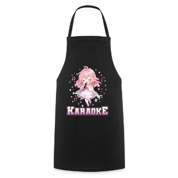 Filles Manga Anime Karaoké - Tablier de cuisine - noir - Devant - AI Model Male 185 dark (185cm)