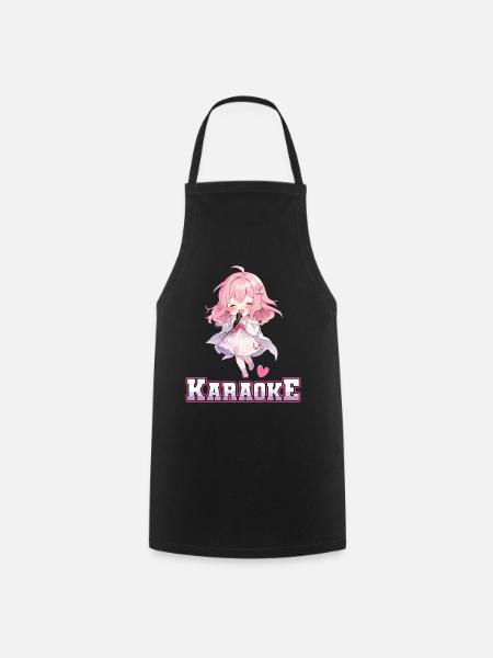Filles Manga Anime Karaoké - Tablier de cuisine - noir
