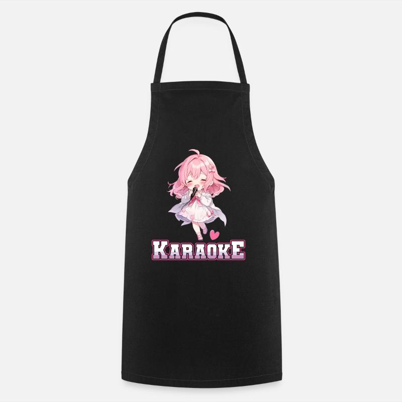 Filles Manga Anime Karaoké - Tablier de cuisine - noir