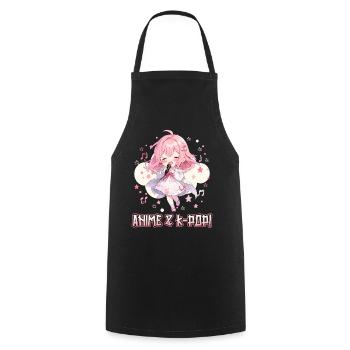 Anime and K-Pop Korean Pop Music Kpop - Cooking Apron - black - Front - AI Model Male 185 dark (185cm)