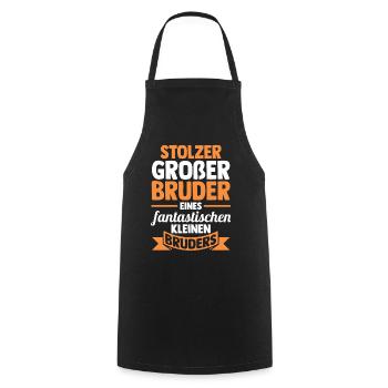 Geschwister Brüder Bruder - Kochschürze - Schwarz - Vorne - AI Model Male 185 dark (185cm)