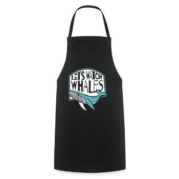 Regardons les baleines béluga bleu Cétacé Baleine - Tablier de cuisine - noir - Devant - AI Model Male 185 dark (185cm)