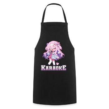 Filles Manga Anime Karaoké - Tablier de cuisine - noir - Devant - AI Model Male 185 dark (185cm)