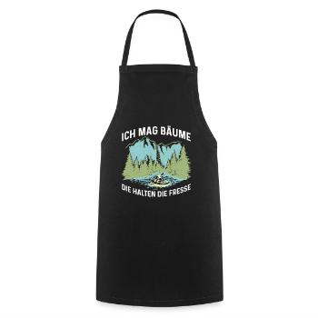 Ich mag Bäume! Lustiger Spruch Wald Natur Funshirt - Kochschürze - Schwarz - Vorne - AI Model Male 185 dark (185cm)