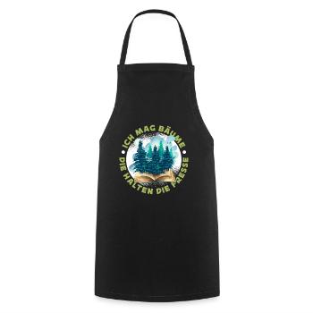 Ich mag Bäume! Lustiger Spruch Wald Natur Funshirt - Kochschürze - Schwarz - Vorne - AI Model Male 185 dark (185cm)