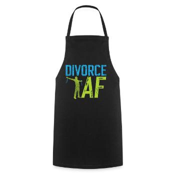 Happy Divorce Party Divorce Af - Cooking Apron - black - Front - AI Model Male 185 dark (185cm)