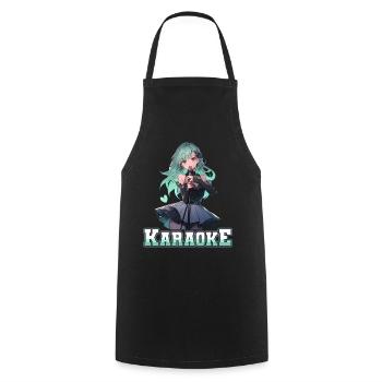Filles Manga Anime Karaoké - Tablier de cuisine - noir - Devant - AI Model Male 185 dark (185cm)