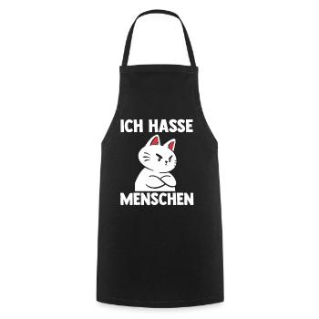 Katze Ich Hasse Menschen - Kochschürze - Schwarz - Vorne - AI Model Male 185 dark (185cm)