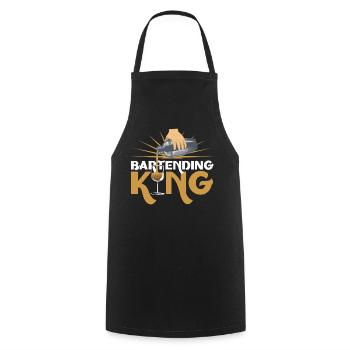 Roi du barman - Tablier de cuisine - noir - Devant - AI Model Male 185 dark (185cm)