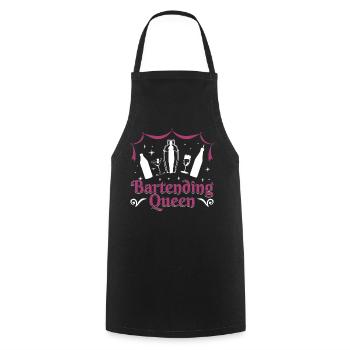 Reine du barman - Tablier de cuisine - noir - Devant - AI Model Male 185 dark (185cm)