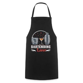 Amateur de barman - Tablier de cuisine - noir - Devant - AI Model Male 185 dark (185cm)