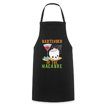 Bartender of the macabre bartender Halloween - Cooking Apron - black - Front - AI Model Male 185 dark (185cm)