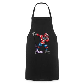 Un joueur de hockey sur glace fait la danse dab - Tablier de cuisine - noir - Devant - AI Model Male 185 dark (185cm)
