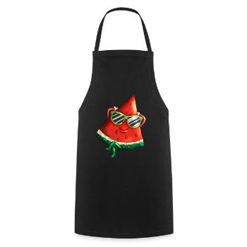 melon beach vacations travel fruit watermelon - Cooking Apron - black - Front - AI Model Male 185 dark (185cm)