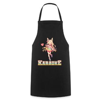 Filles Manga Anime Karaoké - Tablier de cuisine - noir - Devant - AI Model Male 185 dark (185cm)