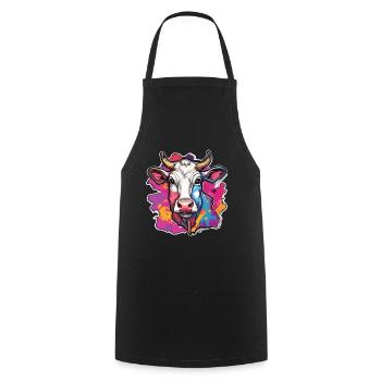 Cow Cows Cow Head Agriculture Farmer - Cooking Apron - black - Front - AI Model Male 185 dark (185cm)