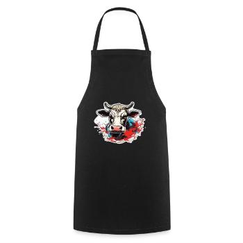 Cow Cow Skull Cows Agriculture Cow Head - Cooking Apron - black - Front - AI Model Male 185 dark (185cm)