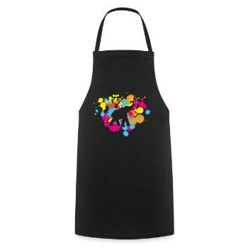 Yoga Splash Elephant Blobs Holi India Méditation - Tablier de cuisine - noir - Devant - AI Model Male 185 dark (185cm)