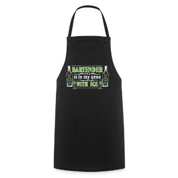 Gène du barman - Tablier de cuisine - noir - Devant - AI Model Male 185 dark (185cm)