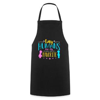 Childcare Worker Tiny Humans Are My Caretaker - Cooking Apron - black - Front - AI Model Male 185 dark (185cm)
