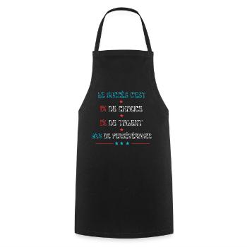 Motivation pour le succés - Tablier de cuisine - noir - Devant - AI Model Male 185 dark (185cm)