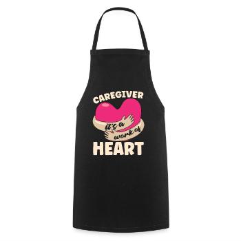 Caregiving Caregiver It's A Work Of Caretaker - Cooking Apron - black - Front - AI Model Male 185 dark (185cm)