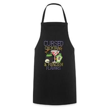Cursed Cocktails & Devilish Flavors Halloween - Cooking Apron - black - Front - AI Model Male 185 dark (185cm)