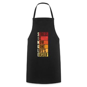Le stress de la fête de divorce heureuse est maintenant - Tablier de cuisine - noir - Devant - AI Model Male 185 dark (185cm)