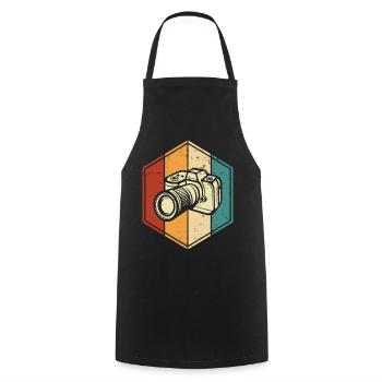 Camera Photographer - Cooking Apron - black - Front - AI Model Male 185 dark (185cm)