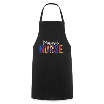 Dialysis Nurse Appreciation Tie Die Funny - Cooking Apron - black - Front - AI Model Male 185 dark (185cm)