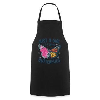 Schmetterlinge Butterflies Damen Geschenk - Kochschürze - Schwarz - Vorne - AI Model Male 185 dark (185cm)