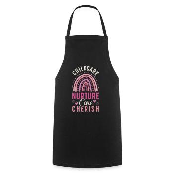 Childcare Worker Childcare Nurture Daycare Worker - Cooking Apron - black - Front - AI Model Male 185 dark (185cm)