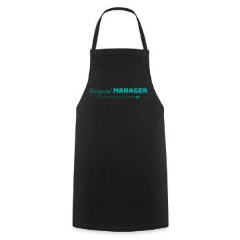 Design Feelgood Manager mint arrow - Cooking Apron - black - Front - AI Model Male 185 dark (185cm)