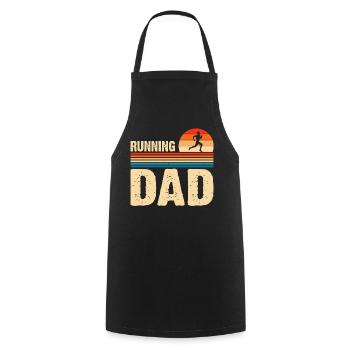 Papa coureur de course - Tablier de cuisine - noir - Devant - AI Model Male 185 dark (185cm)