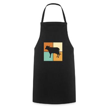 Cow - Cooking Apron - black - Front - AI Model Male 185 dark (185cm)