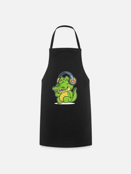 DJ Crocodile Discjockey - Kochschürze - Schwarz