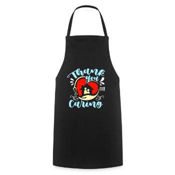 Caregiving Thank You For Caring Family Caregiver - Cooking Apron - black - Front - AI Model Male 185 dark (185cm)