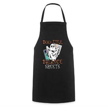 Boo-tiful Bilans Comptable Halloween - Tablier de cuisine - noir - Devant - AI Model Male 185 dark (185cm)