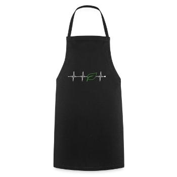 Veganism Heartbeat Vegans Plant-Based Vegan - Cooking Apron - black - Front - AI Model Male 185 dark (185cm)