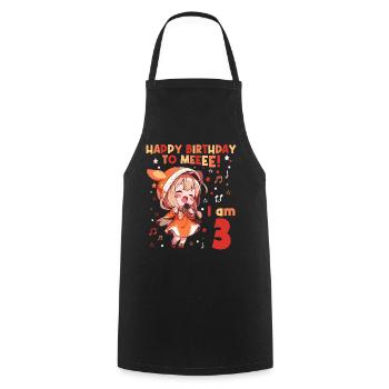 Anime Mandga K-Pop KPop Girl 3rd Birthday - Cooking Apron - black - Front - AI Model Male 185 dark (185cm)