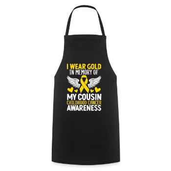 Childhood Cancer Cousin Family Childhood Cancer - Cooking Apron - black - Front - AI Model Male 185 dark (185cm)