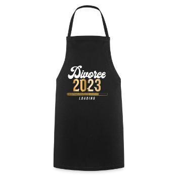 Happy Divorce Party Divorce 2023 - Cooking Apron - black - Front - AI Model Male 185 dark (185cm)