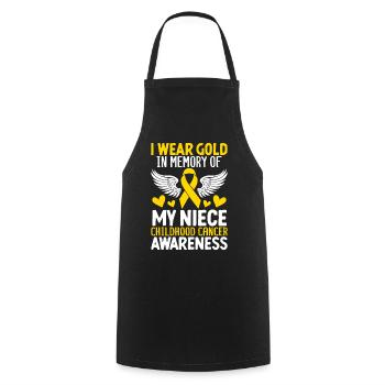Childhood Cancer Niece Family Childhood Cancer - Cooking Apron - black - Front - AI Model Male 185 dark (185cm)