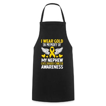 Childhood Cancer Nephew Family Childhood Cancer - Cooking Apron - black - Front - AI Model Male 185 dark (185cm)