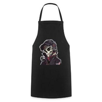 Skulls Skull Skull Skull Bones - Cooking Apron - black - Front - AI Model Male 185 dark (185cm)