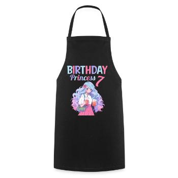 Anime Mandga Boba Bubble Tea 7ème anniversaire - Tablier de cuisine - noir - Devant - AI Model Male 185 dark (185cm)