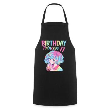 Anime Mandga Boba Bubble Tea 11ème anniversaire - Tablier de cuisine - noir - Devant - AI Model Male 185 dark (185cm)