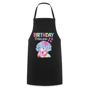 Anime Mandga Boba Bubble Tea 12. Geburtstag - Kochschürze - Schwarz - Vorne - AI Model Male 185 dark (185cm)